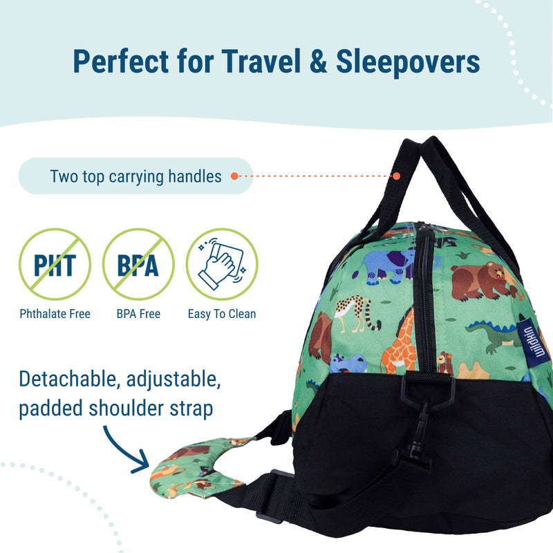 Wildkin Kids Overnighter Duffel Bag â€“ Carry-On Size, Ideal for School & Sleepovers â€“ Wild Animals - Image 3